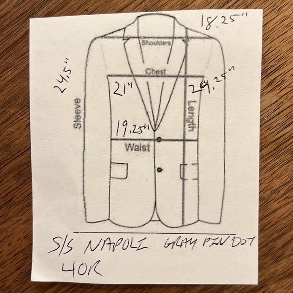 $399 Suitsupply Napoli perennial VBC wool mid gray dot suit jacket - Picture 11 of 12